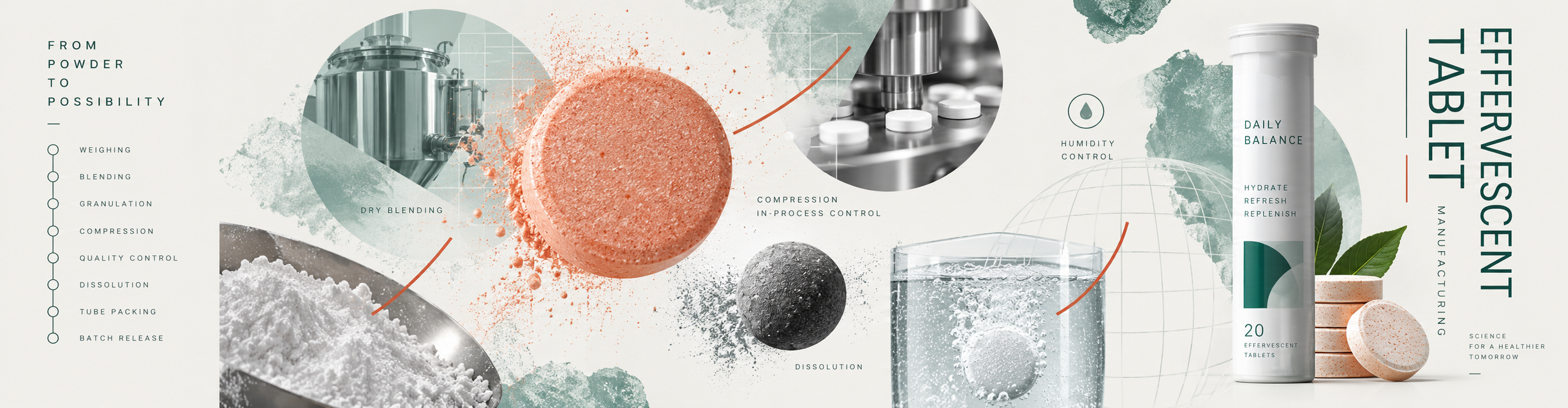 How Effervescent Tablets Are Manufactured From Dry Blending to Tube Packing